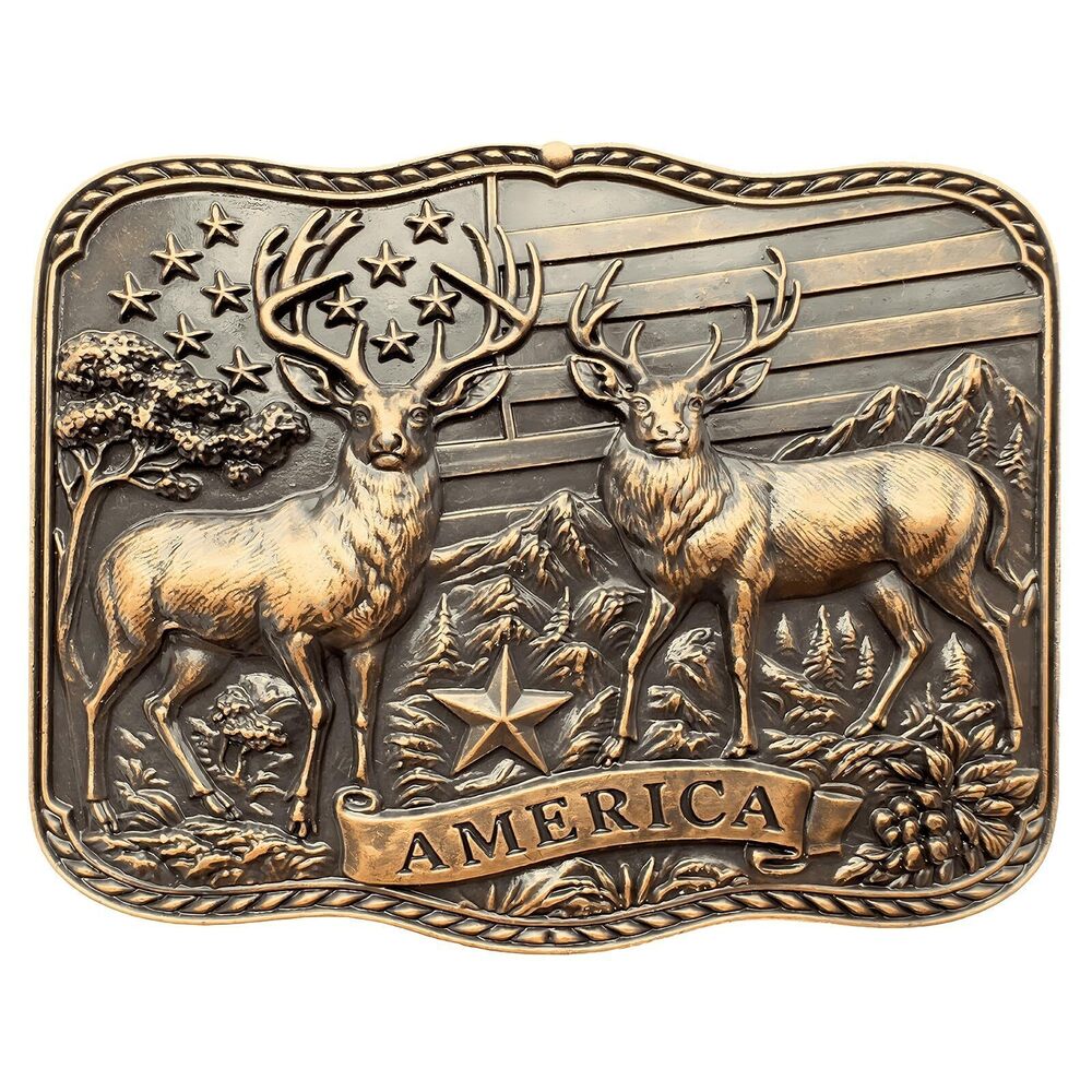 2754 Cowboy Belt Buckle Vintage Western Cowgirl Rodeo Elk Belt Buckles